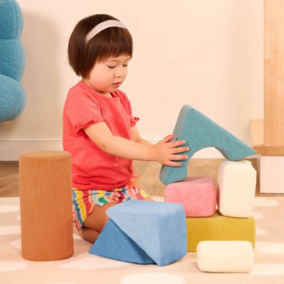 Condition photo showing New/Like New for b. toys tumble-y towers soft sensory baby blocks for stacking