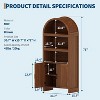 71" Tall Arched Cabinet, 5-Tier Mid Century Arched Bookcase with Doors, 3 Open Display Shelves and Adjustable Shelf, for Kitchen, Living room Office - 2 of 4