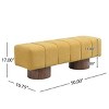 50" Upholstered Chenille Dining Bench with Wood Legs,Accent Seat for Entryway,Bedroom,or Living Room–The Pop Home - 3 of 4