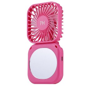 Paris Hilton Handheld Mini Mirror Fan – Portable, Stylish Personal Cooling with Compact Design for Travel, Desk & On-the-Go Use - 1 of 4