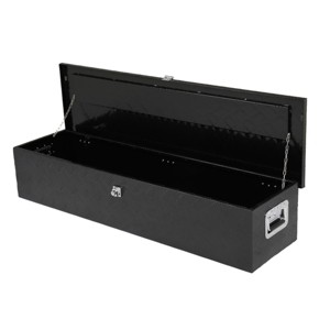 SEVOBAL Heavy Duty Tool Box Aluminum Trailer Tongue Portable for Storage Organizatio Ttool Storage Box Trailer Toolbox Open Top, Black, 127"*38"*28" - 1 of 4