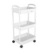 LunaLulinlk Rolling Utility Cart Movable Storage Organizer with Drawer Lockable Wheels,3 Tier - 2 of 4