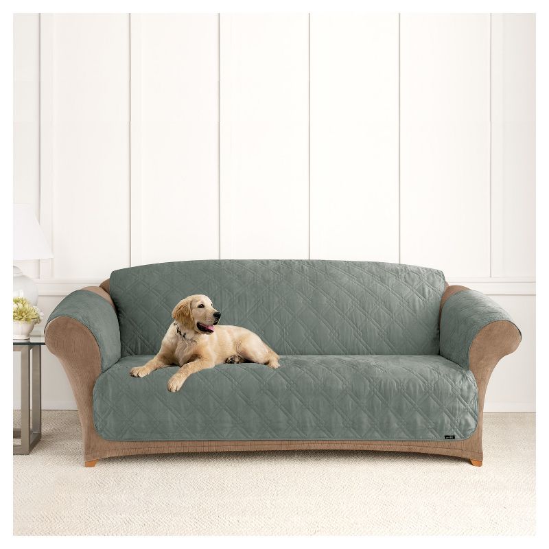 Microfiber Non-Skid Sofa Furniture Protector - Sure Fit, 3 of 5