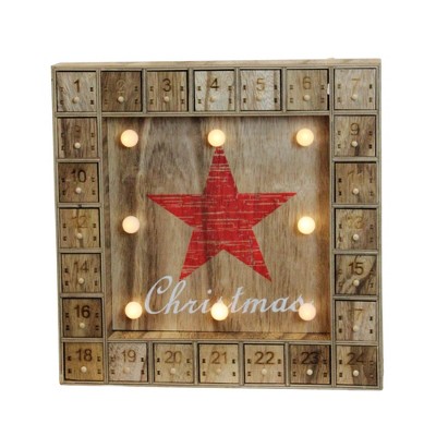 Northlight Battery Operated LED Prelit Christmas Star Advent Calendar Wall Decoration