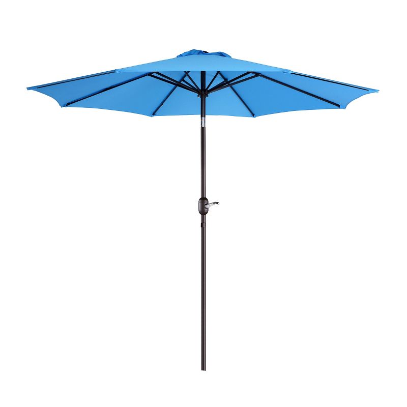 Nature Spring Auto Tilt Hand-Crank Patio Umbrella - 9', Blue, 1 of 13