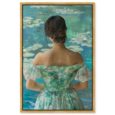 gold dress art trend Women's Lustre A-Line Illusion Neck Mesh Floor Length Dress Customize Gold MEAN BLVD Gold / L or any space in your home Moodboard Collection | New Art