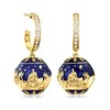 Ross-Simons 0.30 ct. t.w. White Topaz and Blue Enamel Nativity Hoop Drop Earrings in 18kt Gold Over Sterling - 3 of 4
