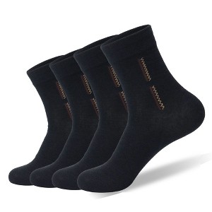 Paaaawaters Black men's mid-tube sports socks for summer, thin, breathable, versatile and durable(Twelve pairs) - 1 of 4