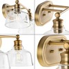 Progress Lighting Singleton 2-Light Vanity Fixture, Vintage Brass, Clear Glass Shades - image 3 of 3