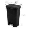 Sterilite Rectangular Step On  Kitchen Plastic Indoor Wastebasket with Wide Opening Lid and Comfort Handle for Home - image 3 of 4