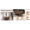 Kumasinova Oval Glass Coffee Table with Storage,41" Mid-Century Center End Table with Brown MDF,Two-Tier Center Table for Living Room Furniture,Wood - 4 of 4