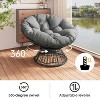Ridstar Gray Ergonomic Wicker Papasan Chair Fluid 360 Degree Swivel for Reading, Living Room - 2 of 4