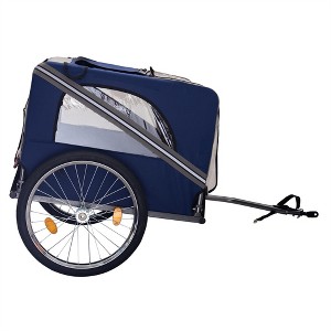 COWLOWN Red Breathable Mesh Dog Cart with 3 Entrances, Folding Pet Carrier Wagon, Bicycle Carrier for Medium and Small Sized Dogs - 1 of 4