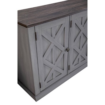 48" Gray Rustic Wood TV Stand with Cabinet
