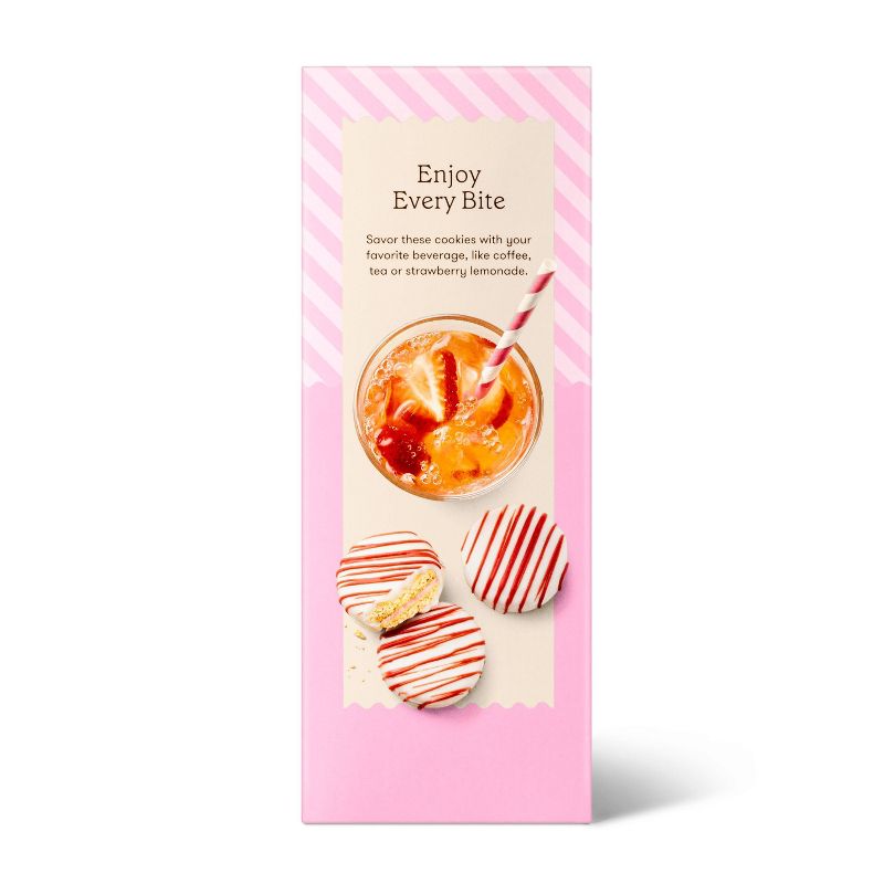White Fudge Dipped Strawberry Sandwich Cookies - 6.35oz - Favorite Day&#8482;, 4 of 8