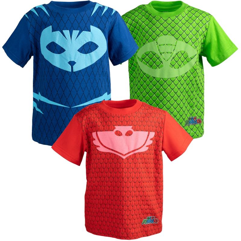 PJ Masks Owlette Catboy Gekko 3 Pack Graphic T-Shirts, 1 of 9