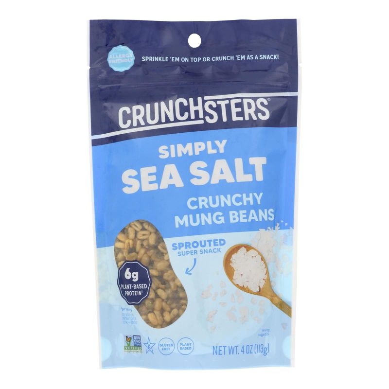 Crunchsters Simply Sea Salt Crunchy Mung Beans Sprouted Super Snack - Case of 6/4 oz, 2 of 6