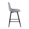 Mid-Century Modern Fixed-Height Counter Stool with Upholstered Seat and Sturdy Metal Legs, Set of 2 for Kitchen - 3 of 4