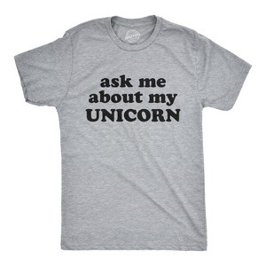 Mens Ask Me About My Unicorn Flip Up T Shirt Funny Mythical Horse Tee For Guys - Crazy Dog Men's T Shirt - 1 of 4