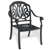 Gulches 5-Piece Cast Aluminum Patio Furniture Set Black Frame with Brown Cushions, Weather-Resistant Carved Design, Stackable Chairs & Pads - 2 of 4