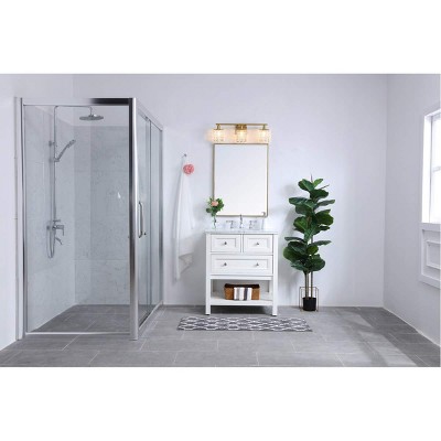 Phineas Brass and Clear Crystal 3-Light Dimmable Wall Sconce