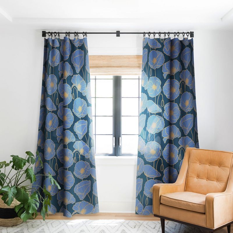 Emanuela Carratoni Moody Blue Garden Set of 2 Panel Blackout Window Curtain - Deny Designs, 2 of 5