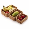 Aoibox Natural Rattan Fruit Storage Baskets, Rectangular Woven Wicker Box Set of 3 for Keys, Remotes, Stackable Home Decor - 3 of 4