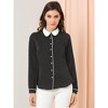 Allegra K Women's Vintage Button Down Contrast Peter Pan Collar Office Work Blouse - 2 of 4