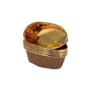 Unique Bargains Cupcake Liners Oval Cup Disposable Laminated Paper 3.74"x2.56"x1.18" 50 Pcs - 1 of 4