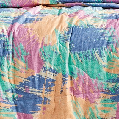 Vibrant Multicolor King Microfiber Bedspread Set with Pillow Shams