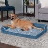 FurHaven Two-Tone Faux Fur & Suede Deluxe Chaise Lounge Cooling Gel Top Foam Sofa Dog Bed - 3 of 3