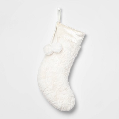 Plush Faux Fur Christmas Stocking with Velvet Cuff - Wondershop™