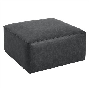 OUTSUPPLY PU Leather Storage Ottoman, Modern Square Footrest, Versatile Coffee Table, Extra Seating for Living Room - 1 of 4