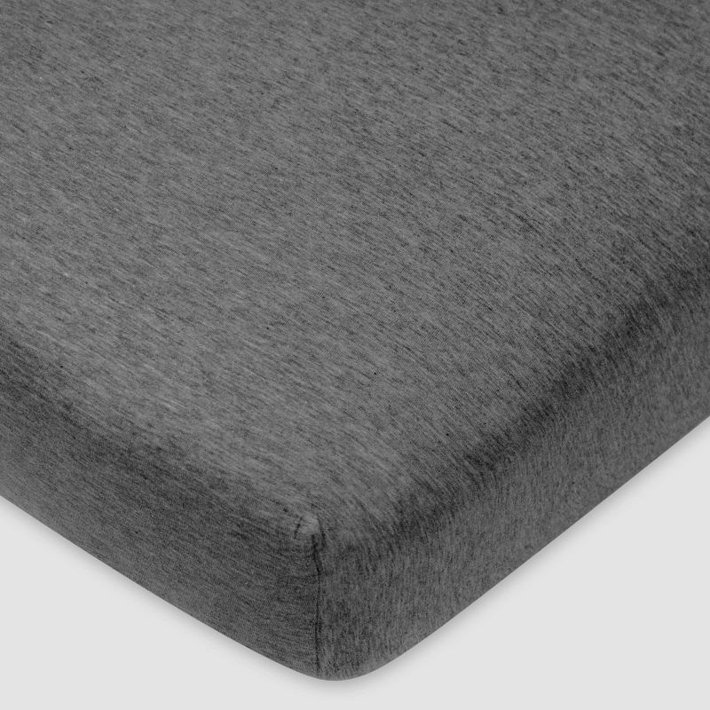 Honest Baby Organic Cotton Fitted Crib Sheet - Charcoal Gray, 1 of 4