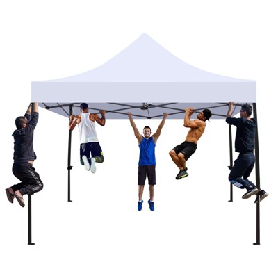 10x10 Ft Pop Up Canopy Tent, Portable Heavy Duty Canopy with Wheeled Carry Bag, 4 Sandbags, UV Protection, Waterproof Canopy for Outdoor Parties