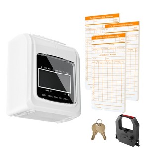 VEVOR Punch Time Clock, Time Tracker Machine for Employees of Small Business, 6 Punches per Day, Time Clock Punch Machine, Grey - 1 of 4