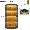 PAKASEPT 66.3” Tall Display Curio Cabinet with LED Lights, Tempered Glass Doors, 4-Tier Corner Display Cabinet for Toys, Books, Collectibles - 2 of 4