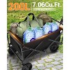 Collapsible Folding Wagon Cart, Heavy-Duty 360LBS Capacity, All-Terrain Utility Wagon with 360° Wheels & Cup Holders for Beach, Camping, Garden - 2 of 4