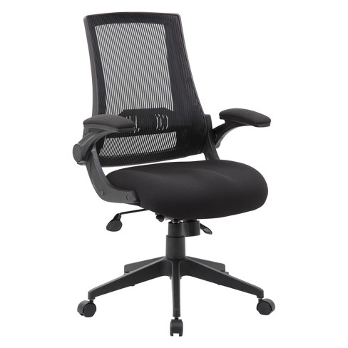 Mesh Back Flip Arm Task Chair Black - Boss : Target