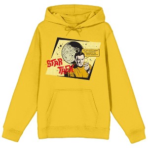Star Trek Retro William Shatner Men's Yellow Graphic Hoodie - 1 of 1