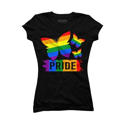 Adult Design By Humans Rainbow Butterflies Rainbow Pride By dnlribeiro88 T-Shirt