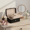 Travel Jewelry Case, Portable 2-Layer Jewelry Box Versatile Earring Storage - 3 of 4