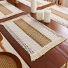 Anna-Kaci 4 Set Woven Rectangular Placemats with Textured Stripes and Fringe Edges 11.8x19.5 in - 2 of 4