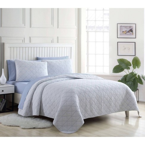 Full/queen Solid Kelsey Quilt & Sham Set White - Poppy & Fritz : Target