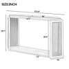 PAGED Arrow-Shaped Console Table with Woven Cane Panel, Ash Veneer Entryway Table with Open Shelf, Rattan Entryway Sofa Side Table - 2 of 4