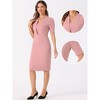 Allegra K Women's V Neck Short Sleeve Work Office Bodycon Midi Sheath Dress - 2 of 4