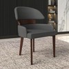 LeisureMod Ethos Leather Dining Chair – Upholstered Mid-Century Modern Accent Chair with Rubberwood Legs for Kitchen, Dining Room, or Office Set of 4 - 3 of 4