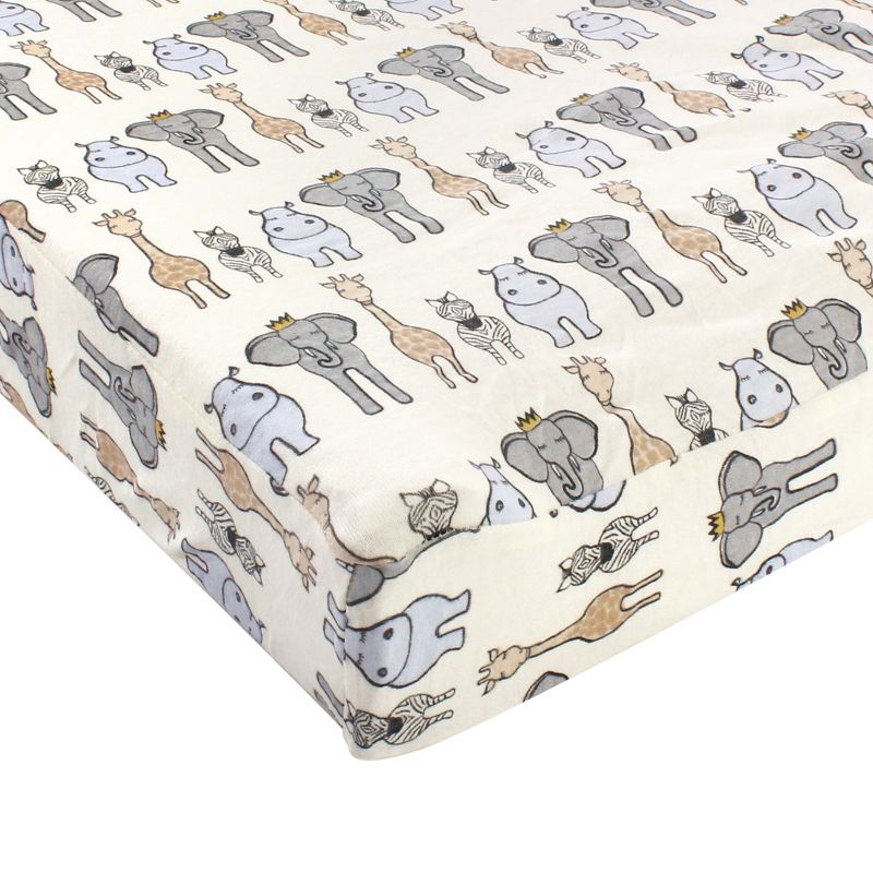 Hudson Baby Infant Boy Cotton Changing Pad Cover, Royal Safari, One Size, 4 of 5