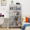 NicBex 60.00" 5-Tier Bookshelf with Wheels & Shelf Liners Bookcases for Living Room Home Office - 2 of 4