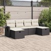 vidaXL Garden Sofa Set Black PE rattan 6 Piece Adjustable Feet - 2 of 4